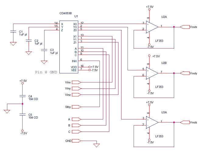 sample and hold with standby cd4053